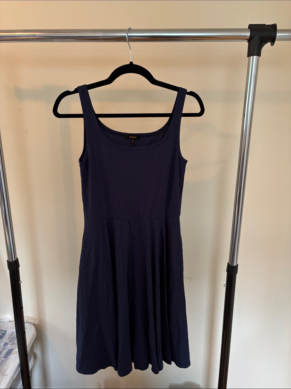 Quince Navy Scoop-Neck Dress